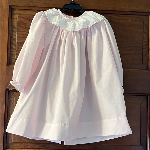 Lullaby Set Other - Pink Kids Dress with White Collar